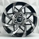 RIN 16X8 6-139.7 R1 SPORT 1074 BLACK MACHINE FACE MACHINE LIP ET-15 CB106